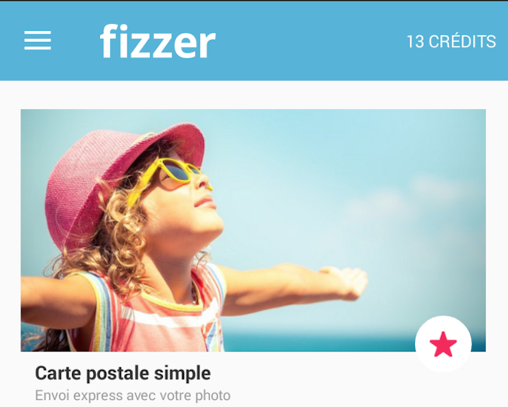 Fizzer application mobile pour cartes postales